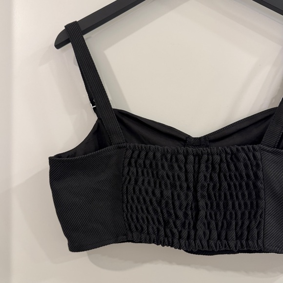 H&M Divided Black/Grey Buckle Strap Bustier Crop Top size Large - Picture 6 of 9